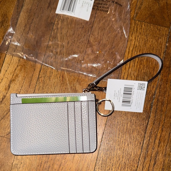•KATE SPADE•NWT MOUNTAIN GRAY & WHITE COLORBLOCK LENA SMALL CARD HOLDER WRISTLET - Picture 6 of 9